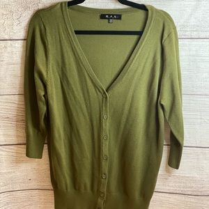 MAK 3/4 sleeve olive color cardigan